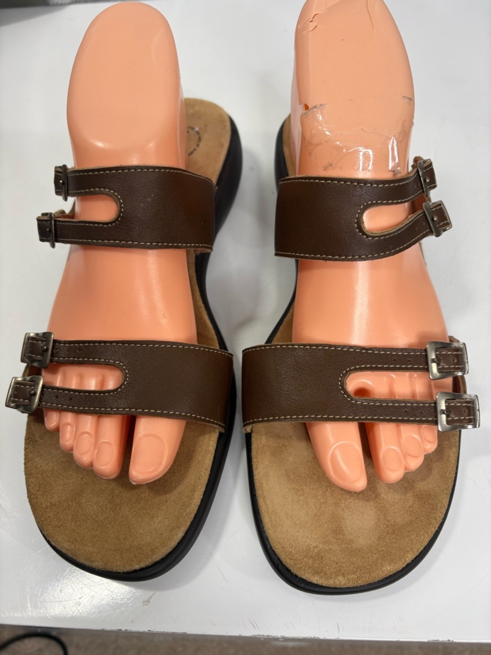 Haflinger German Brown Double Strap leather Buckle Sandals size 41 / 10, NWOB
